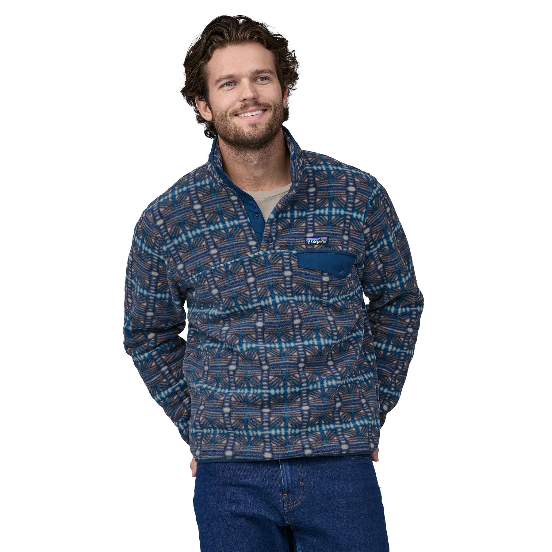Men s Patagonia Lightweight Synchilla Snap T Fleece Pullover BackRoads Brews Shoes